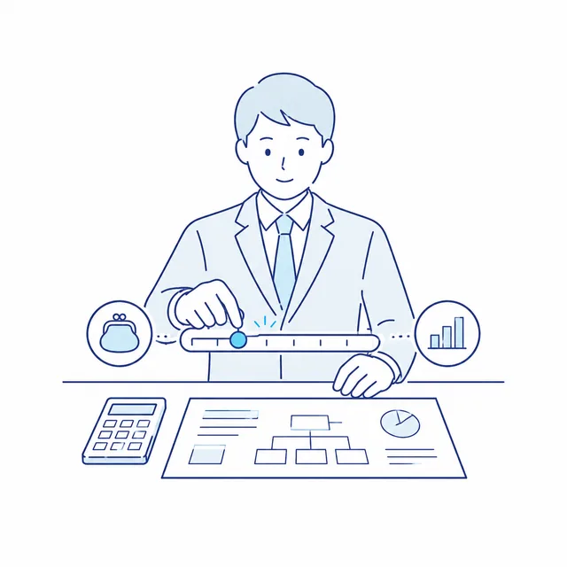 予算・範囲に合わせた調査設計のイラスト