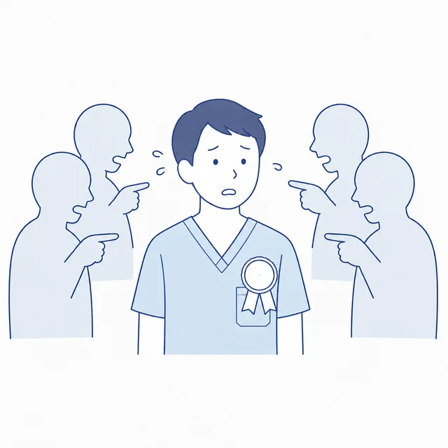 No.1表示の根拠に不安を抱くイラスト